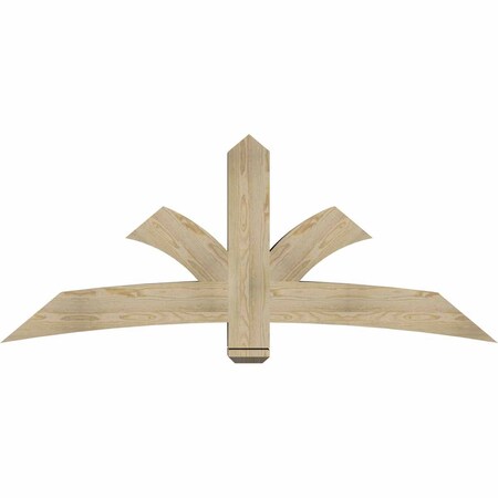 Ekena Millwork Davenport Rough Sawn Timber Gable Bracket, Douglas Fir, 72"W x 30"H x 6"D x 6"F, 10/12 Pitch GBW072X30X0606DAV00RDF